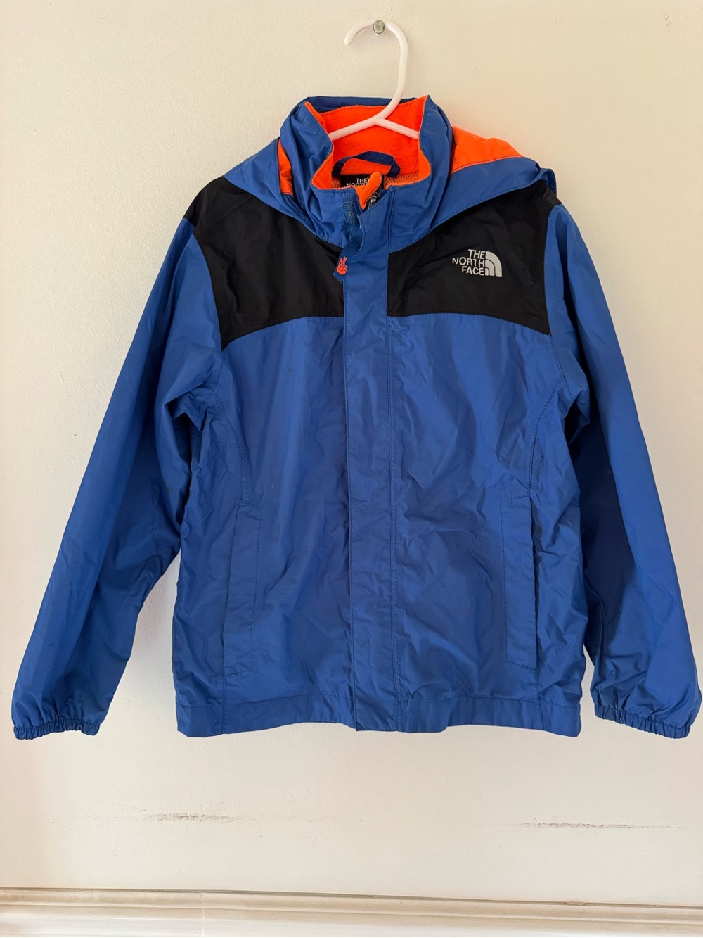 The North Face Kids' Blue & Black Hooded raincoat jacket